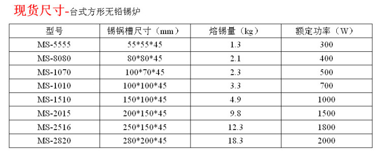 方形锡炉尺寸